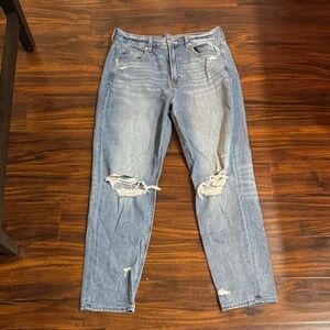 Distressed Light Blue Mom Jeans Size 8
